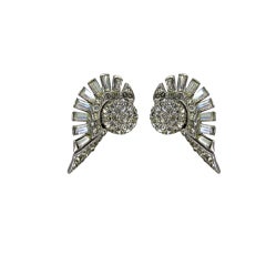 Vintage Boucher winged orbs ear clips