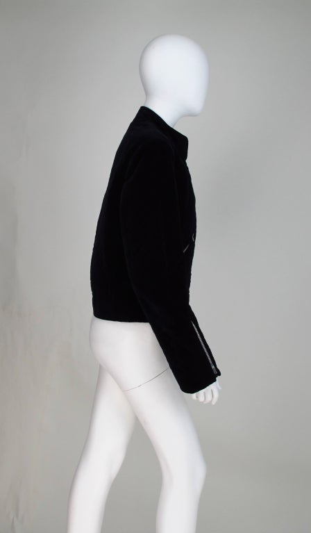1970s Yves St Laurent YSL quilted velvet motorcycle jacket 1