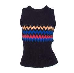 Vintage 1970s Yves St Laurent YSL knit vest