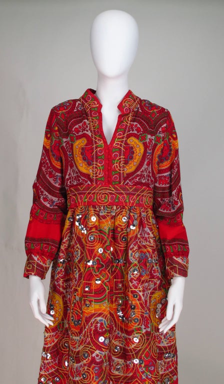 1970s Bohemian luxe sequin dress Martha Palm beach In Excellent Condition In West Palm Beach, FL