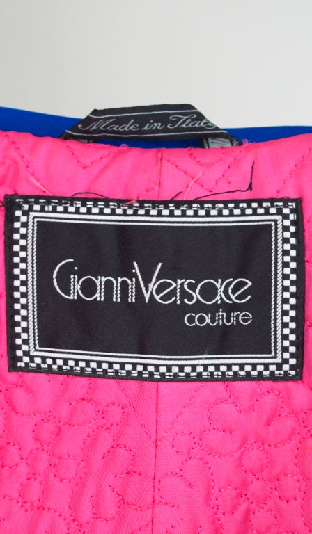 Gianni Versace Couture quilted velvet swing coat 6