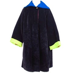 Gianni Versace Couture quilted velvet swing coat