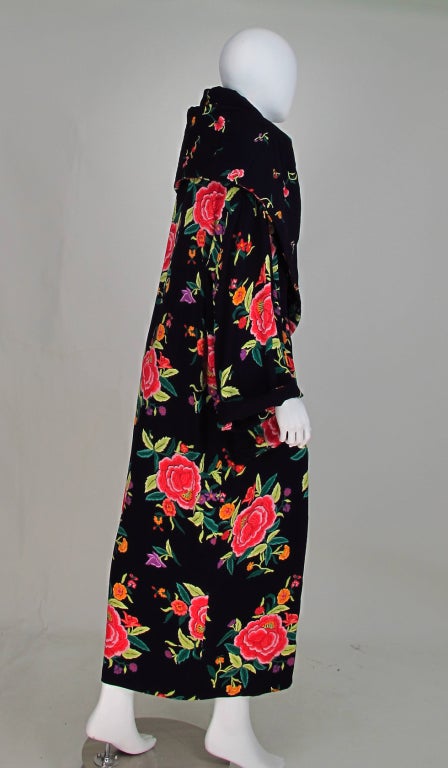 Women's Norma Kamali printed reversible  maxi coat 1980s