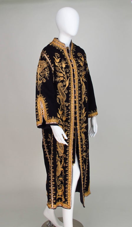 Gold & silver embroidered wool coat 1960s Morocco