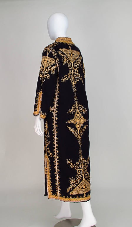 Gold and silver embroidered wool coat 1960s Morocco at 1stDibs