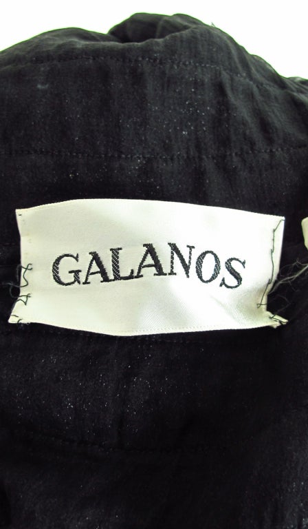 1970s James Galanos black sequin car wash dress 5