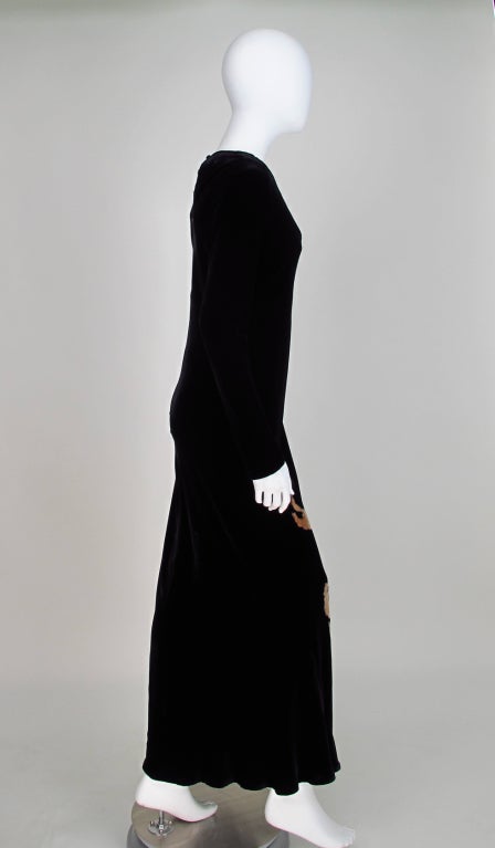 1990s SUsan Unger Art to wear painted velvet gown 1