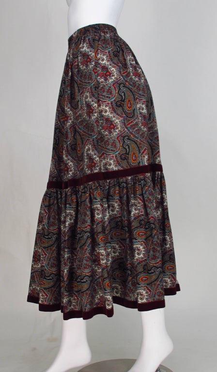 1970s Yves St Laurent  peasant skirt In Excellent Condition In West Palm Beach, FL
