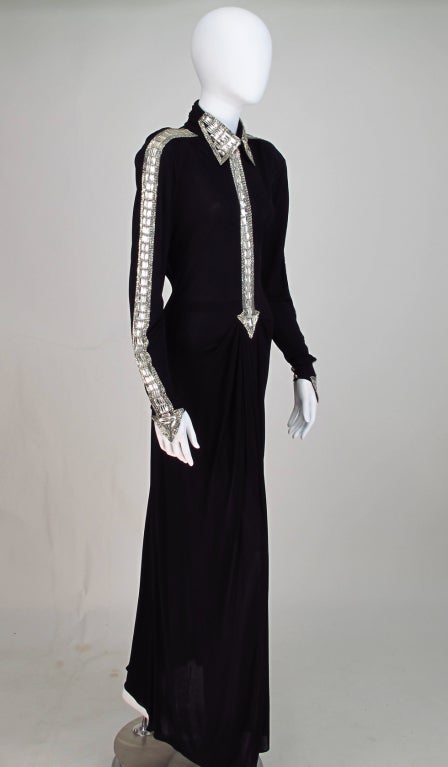Women's Karl Lagerfeld for Chloe  diamante arrow gown 1970s