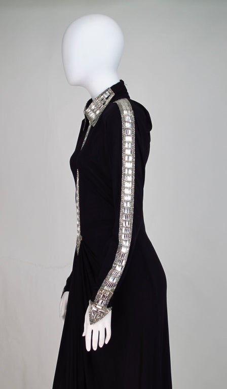 Karl Lagerfeld for Chloe  diamante arrow gown 1970s 2