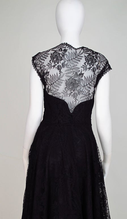 1940s black lace gown 1