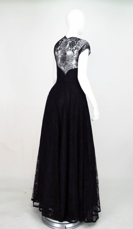 1940s black lace gown 2