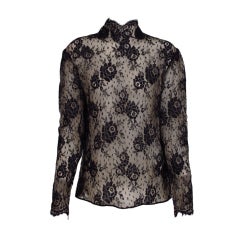 Valentino black lace blouse