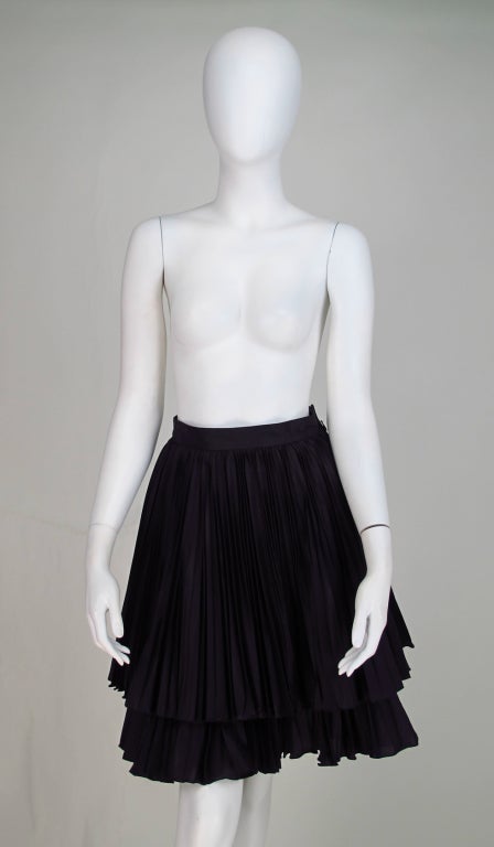 Women's Valentino double tier knife pleated  mini skirt