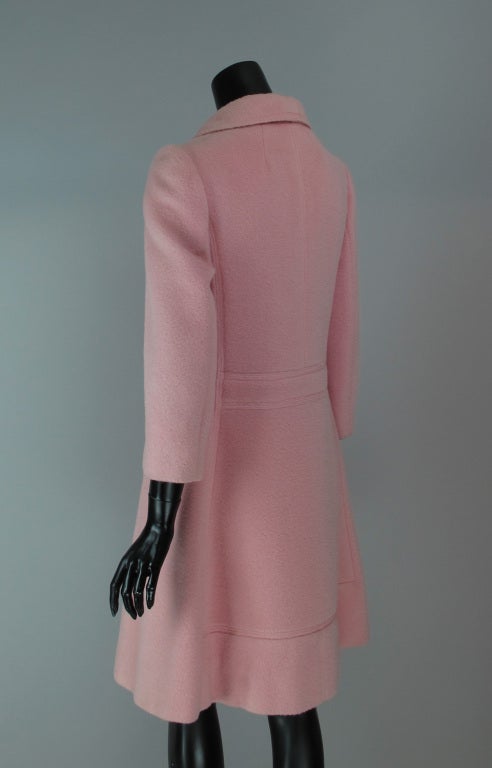 Women's Louis Feraud 1960s Mod pink wool coat