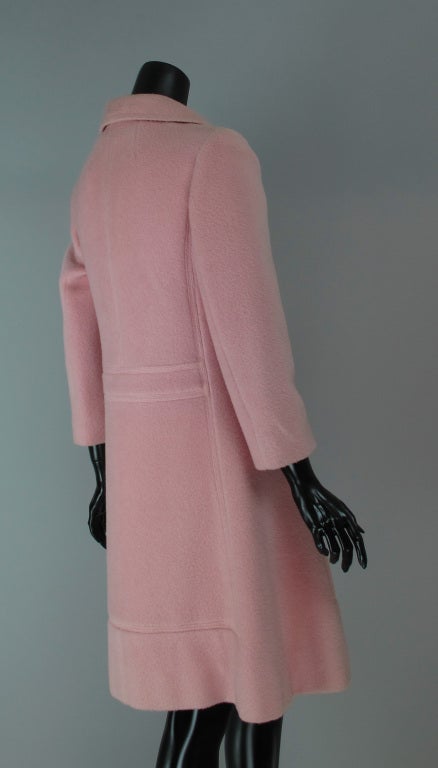 Louis Feraud 1960s Mod pink wool coat 2