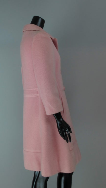 Louis Feraud 1960s Mod pink wool coat 3