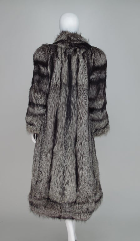 1990s Fabian, London Silver fox coat 1