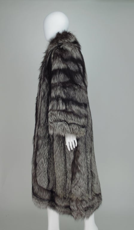 1990s Fabian, London Silver fox coat 2