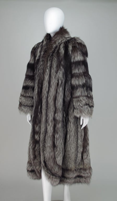 1990s Fabian, London Silver fox coat 3