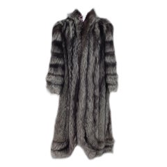 Retro 1990s Fabian, London Silver fox coat