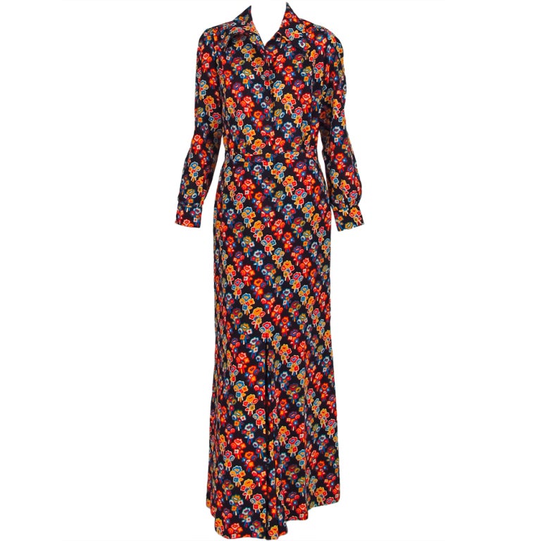 1970s Yves St Laurent floral maxi dress YSL at 1stdibs