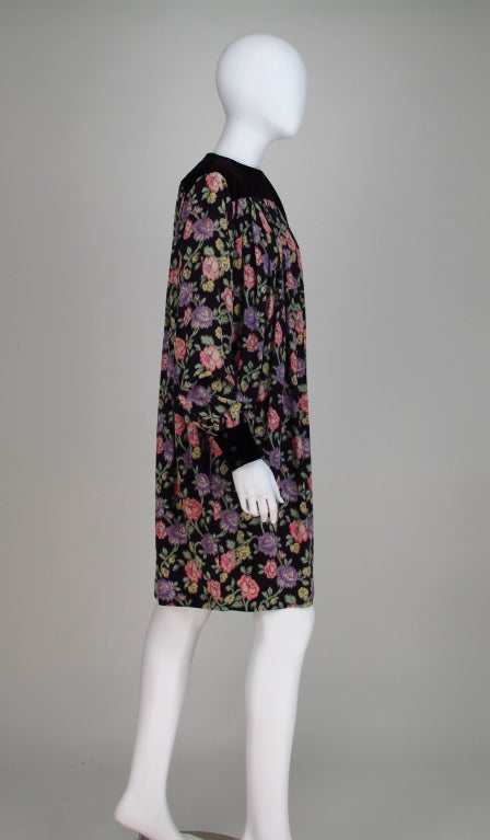 Women's 1980s Ungaro floral smock dress