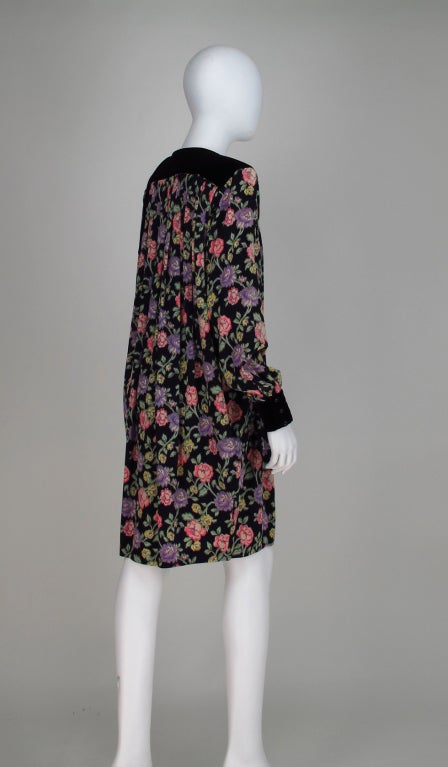 1980s Ungaro floral smock dress 1