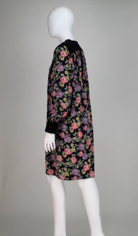 1980s Ungaro floral smock dress 3