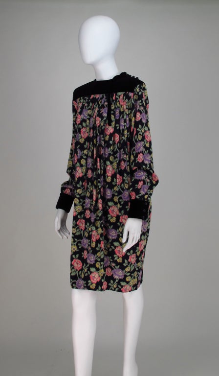 1980s Ungaro floral smock dress 4
