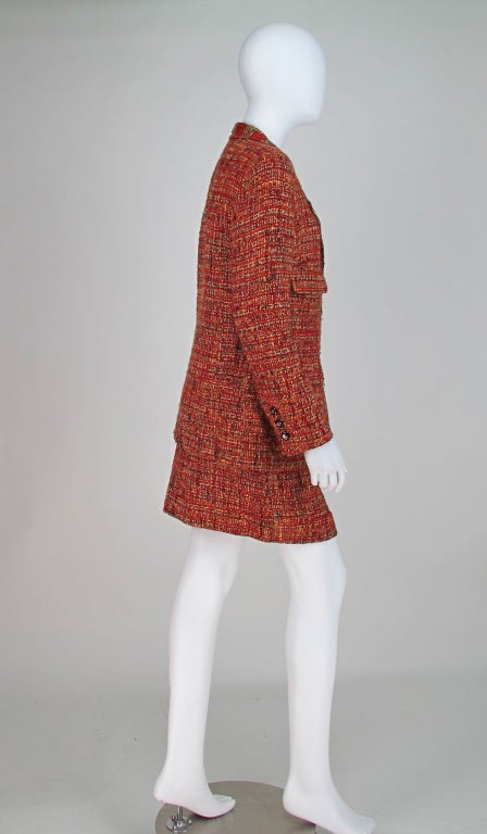 1990s Chanel russet tweed suit In Excellent Condition In West Palm Beach, FL