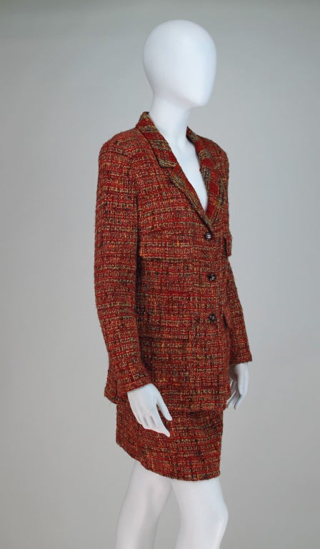 Women's 1990s Chanel russet tweed suit