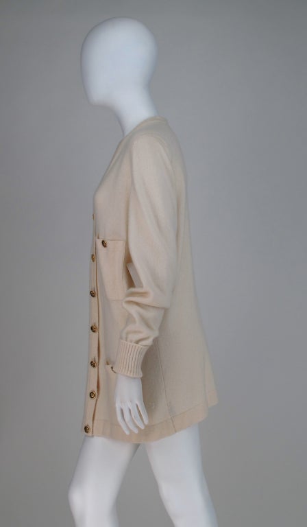 Chanel cream cashmere classic sweater 2