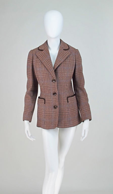 Maggy Rouff 1930s classic plaid jacket