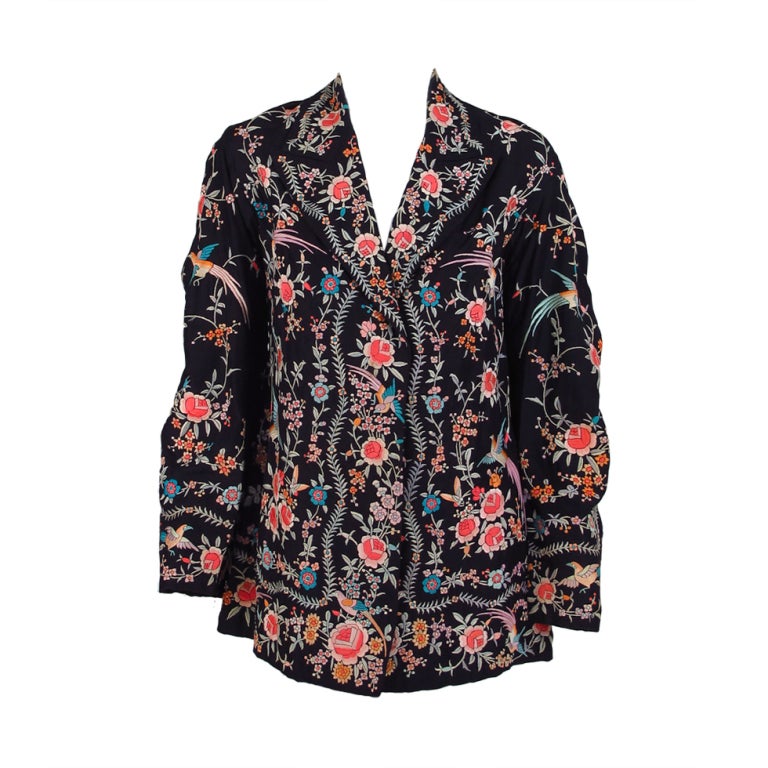 1920s Embroidered silk evening jacket