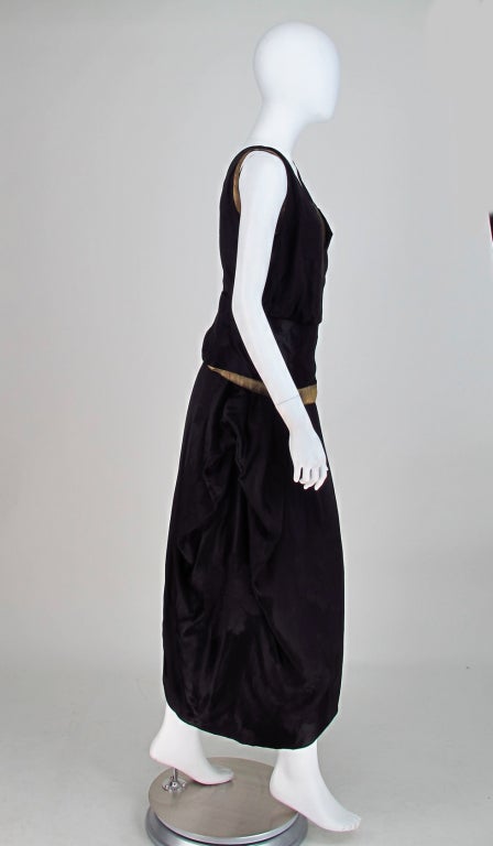 Women's Orientalist influenced silk damask & lame evening dress 1900s