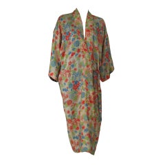 1920s floral print  silk robe