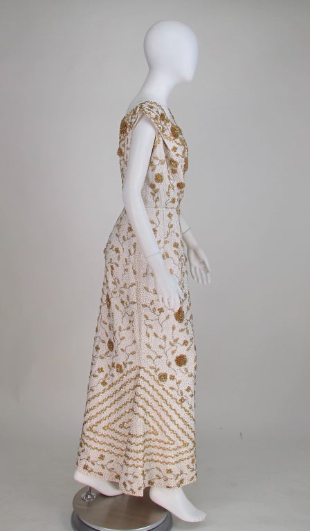 Mignon heavily beaded evening gown 1950s 2