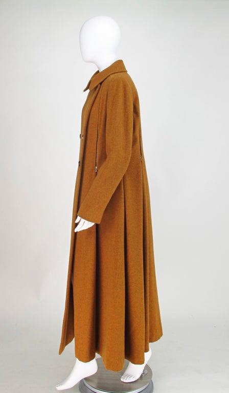 1990s Hermes military influenced wool maxi coat In Excellent Condition In West Palm Beach, FL