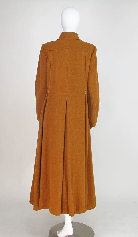 Women's 1990s Hermes military influenced wool maxi coat