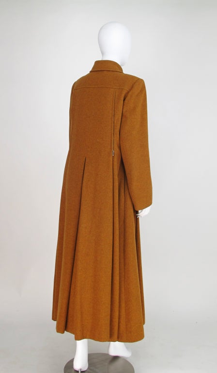 1990s Hermes military influenced wool maxi coat 1