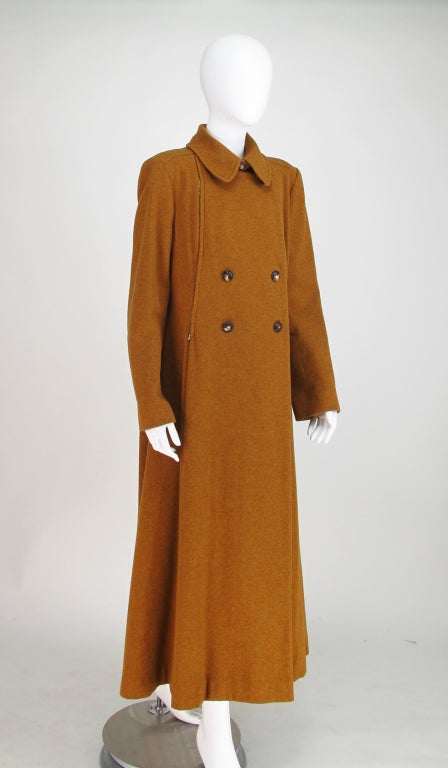 1990s Hermes military influenced wool maxi coat 3