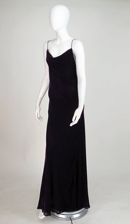 Rare Helen David English Eccentrics silk velvet bias cut gown For Sale ...