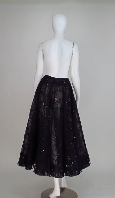 Oscar de la Renta black tulle moon & star evening skirt 2