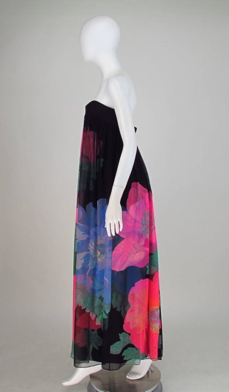Women's 1968 Hanae Mori Couture silk gown