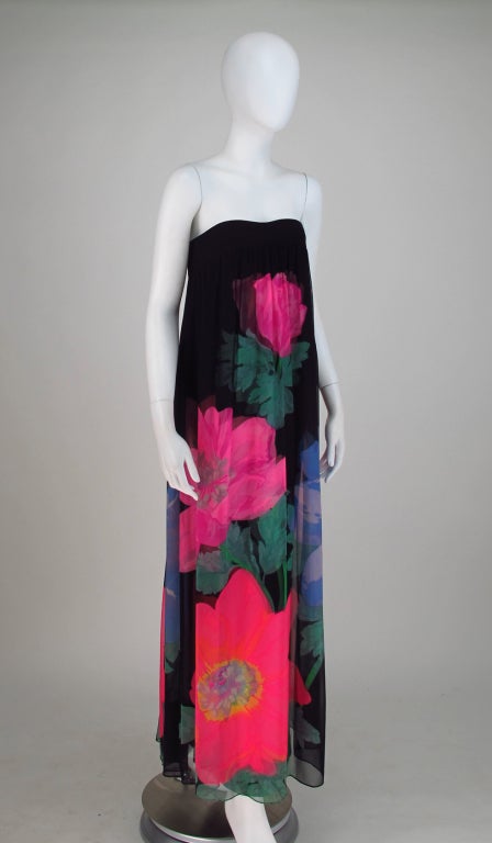 1968 Hanae Mori Couture silk gown 3