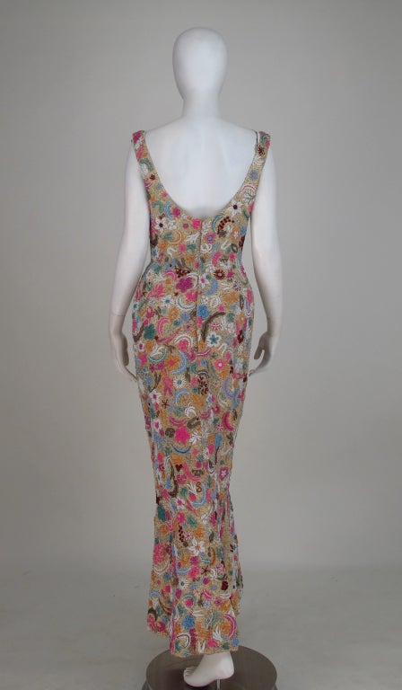 heavily beaded evening gown