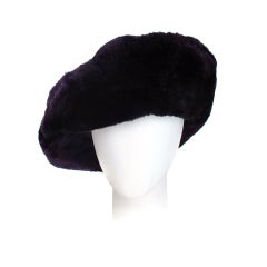 Vintage 1980s Sheared beaver beret style hat