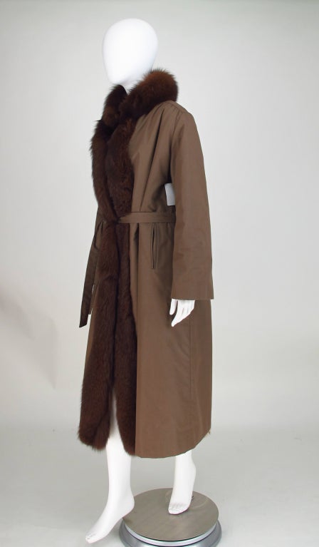 Women's Sable trimmed fitch lined storm coat