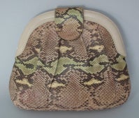 Vintage Snakeskin Python clutch handbag